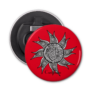 Henna-style Sun Tattoo Thunder_Cove Bottle Opener