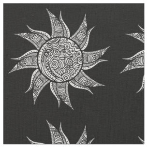 Henna-style Sun Tattoo Thunder_Cove Fabric