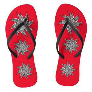 Henna-style Sun Tattoo Thunder_Cove Flip Flops