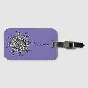 Henna-style Sun Tattoo Thunder_Cove Luggage Tag