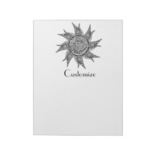 Henna-style Sun Tattoo Thunder_Cove Notepad