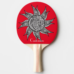 Henna-style Sun Tattoo Thunder_Cove  Ping Pong Paddle