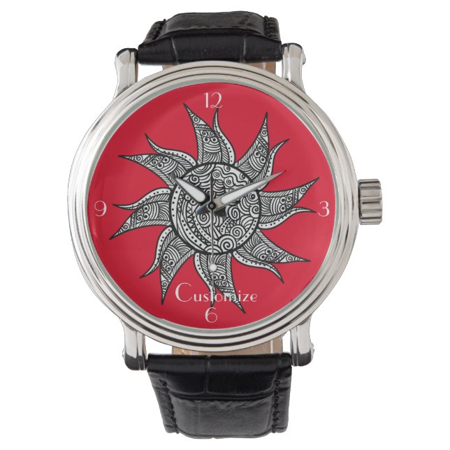 Henna-style Sun Tattoo Thunder_Cove   Watch (Front)
