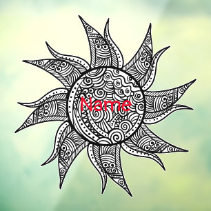 Henna-style Sun Tattoo Thunder_Cove Window Cling