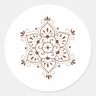 Henna Tattoo Mandala Classic Round Sticker