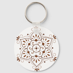 Henna Tattoo Mandala Key Ring