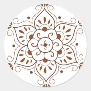 Henna Tattoo Mondala Classic Round Sticker