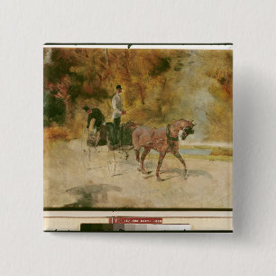 Henri de Toulouse-Lautrec A Dog-Cart 15 Cm Square Badge