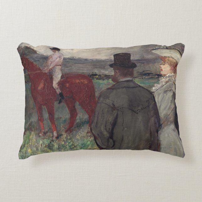Henri de Toulouse-Lautrec | At the Racecourse, 189 Decorative Cushion (Front)