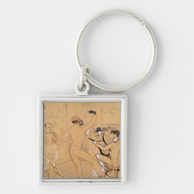 Henri de Toulouse-Lautrec | Chocolat Dancing, 1896 Key Ring (Front)