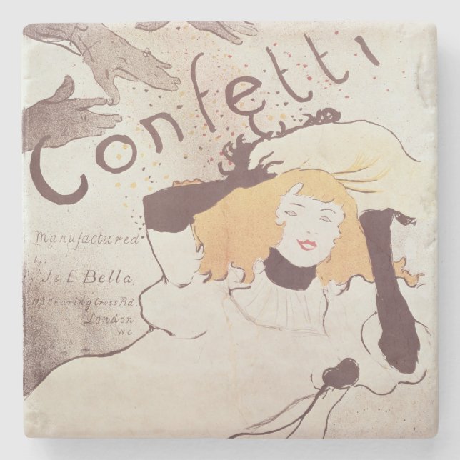 Henri de Toulouse-Lautrec | Confetti, 1893 Stone Coaster (Front)