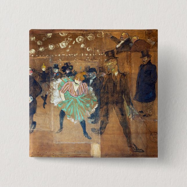Henri de Toulouse-Lautrec - Dance at the Rouge 15 Cm Square Badge (Front)
