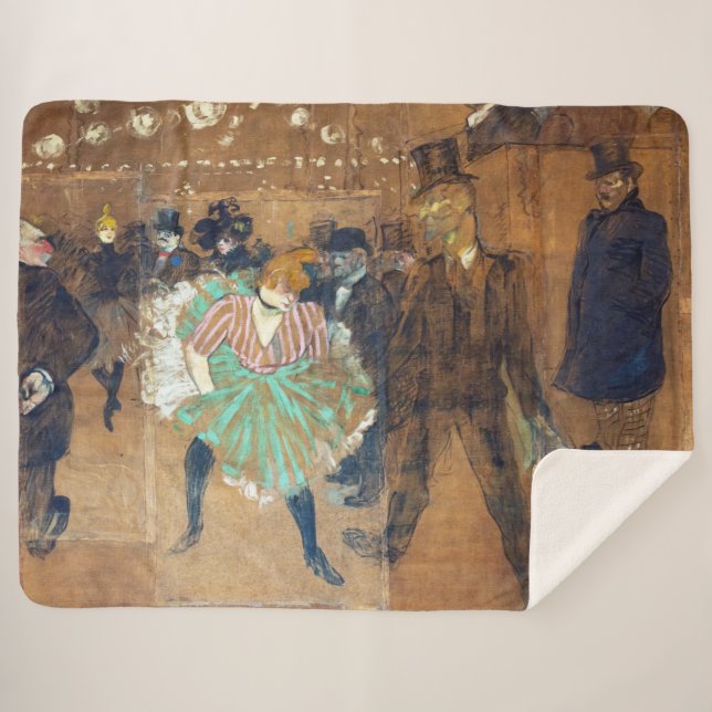 Henri de Toulouse-Lautrec - Dance at the Rouge Sherpa Blanket (Front (Horizontal))