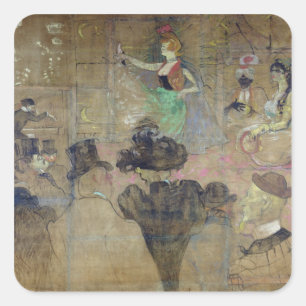 Henri de Toulouse-Lautrec Dancing at the Rouge: Square Sticker