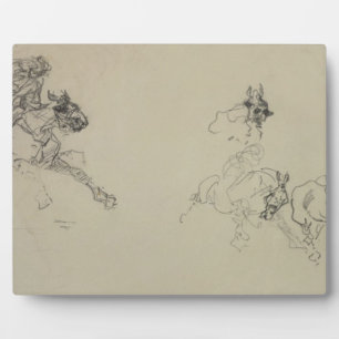 Henri de Toulouse-Lautrec   Etude de Chevaux (rect Plaque