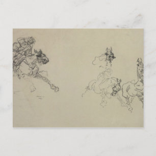 Henri de Toulouse-Lautrec   Etude de Chevaux (rect Postcard
