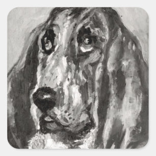 Henri de Toulouse-Lautrec Head of a Dog Running, Square Sticker