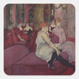 Henri de Toulouse-Lautrec In the Salon at the Ru Square Sticker