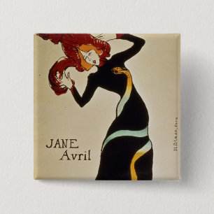 Henri de Toulouse-Lautrec Jane Avril 1899 15 Cm Square Badge
