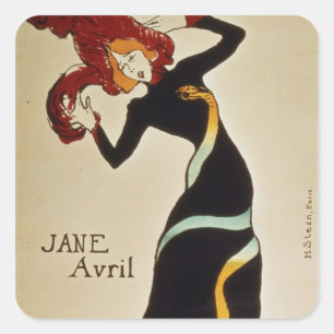 Henri de Toulouse-Lautrec   Jane Avril  1899 Square Sticker