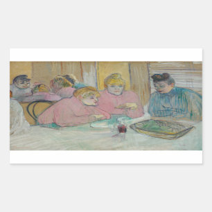 Henri de Toulouse-Lautrec - Ladies in Dining Room Rectangular Sticker