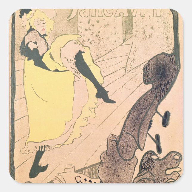 Henri de Toulouse-Lautrec | Poster advertising Jan Square Sticker (Front)