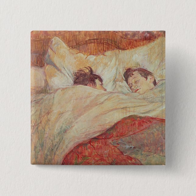 Henri de Toulouse-Lautrec | The Bed, c.1892-95 15 Cm Square Badge (Front)