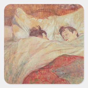 Henri de Toulouse-Lautrec The Bed, c.1892-95 Square Sticker