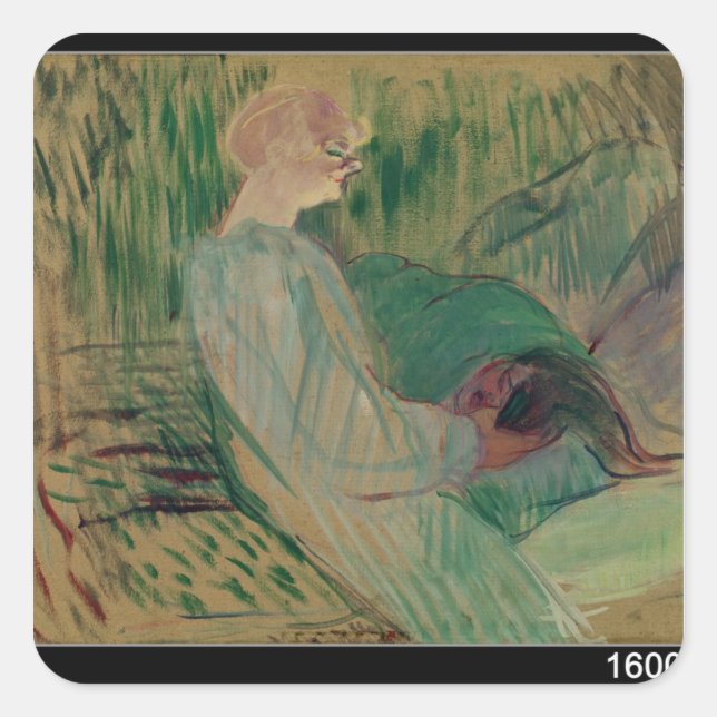 Henri de Toulouse-Lautrec | The Divan, Rolande, 18 Square Sticker (Front)