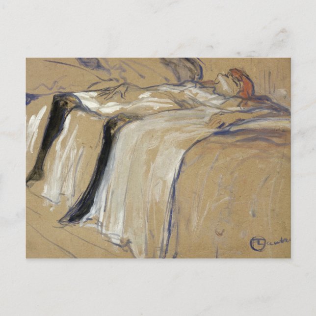 Henri de Toulouse-Lautrec | Woman lying on her Bac Postcard (Front)