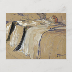 Henri de Toulouse-Lautrec   Woman lying on her Bac Postcard