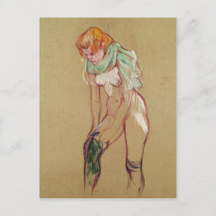 Henri de Toulouse-Lautrec   Woman Pulling Up her S Postcard
