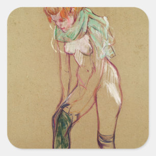 Henri de Toulouse-Lautrec   Woman Pulling Up her S Square Sticker