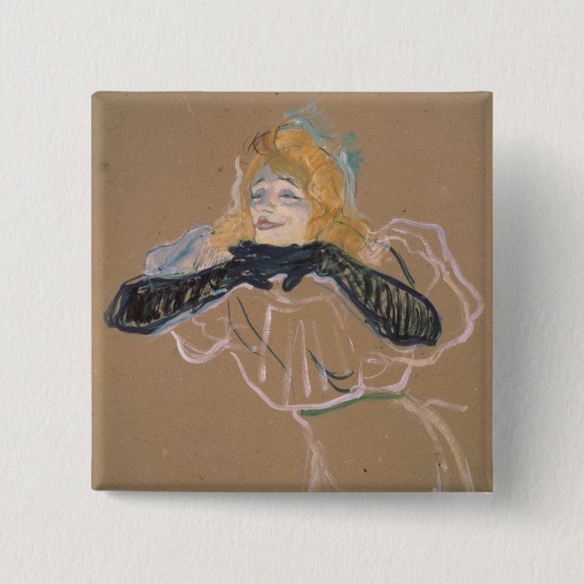 Henri de Toulouse-Lautrec | Yvette Guilbert  singi 15 Cm Square Badge (Front)
