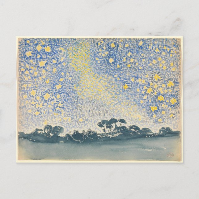 Henri-Edmond Cross Landscape with Stars Postcard (Front)
