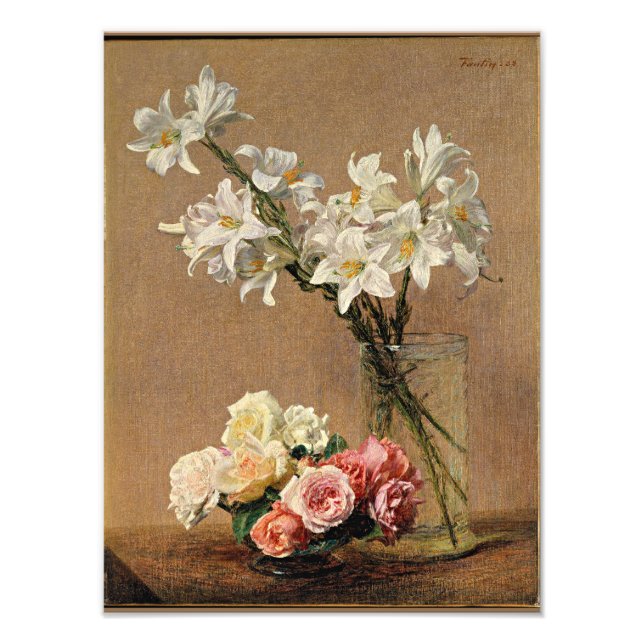 Henri Fantin-Latour - Roses and Lilies Photo Print (Front)