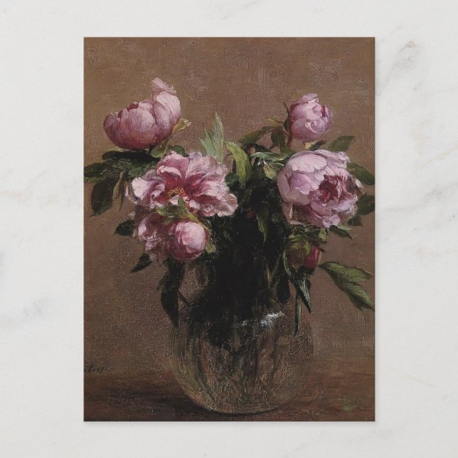 Henri Fantin-Latour- Vase of Peonies Postcard (Front)