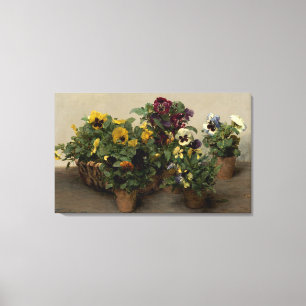 Henri Fantin-Latour Vintage Pansies Purple Yellow Canvas Print