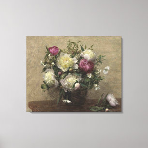 Henri Fantin-Latour Vintage Vase of Peonies Canvas Print