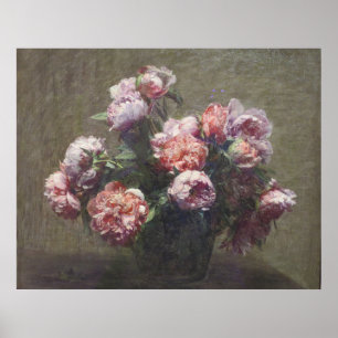 Henri Fantin-Latour Vintage Vase of Peonies Poster