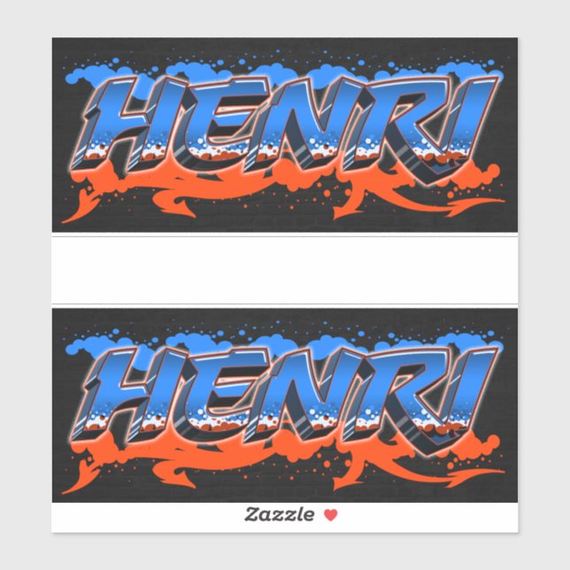 Henri First Name Graffiti Sticker (Sheet)