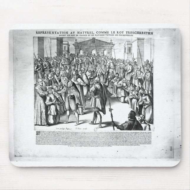 Henri IV  curing the sufferers of scrofula Mouse Mat (Front)