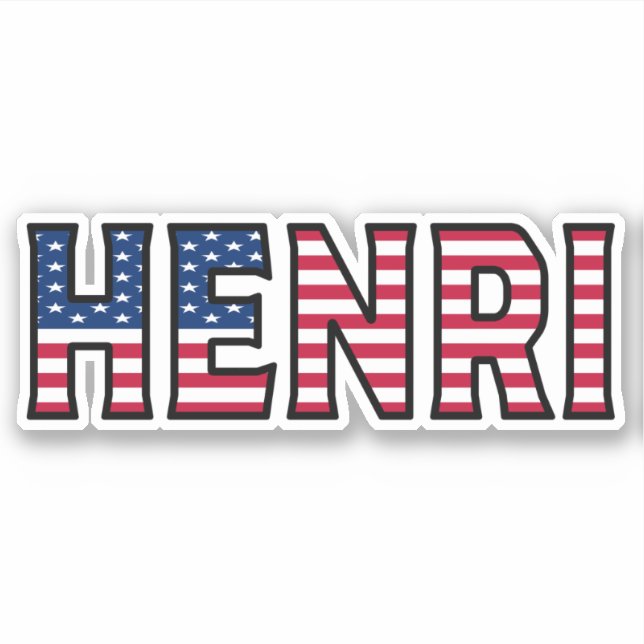 Henri Name First Name USA Sticker Sticker Set (Front)