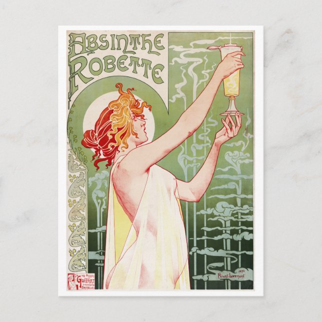 Henri-Privat-Livemont. Absinthe Robette 1896 Postcard (Front)
