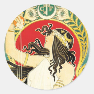 Henri Privat~Livemont ~ Art Nouveau Classic Round Sticker