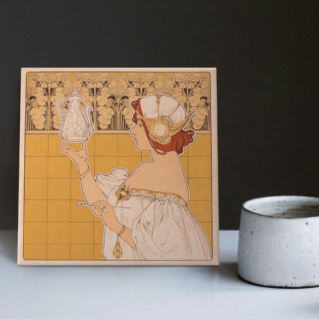 Henri Privat-Livemont Wall Decor Art Nouveau Tile (Creator Uploaded)