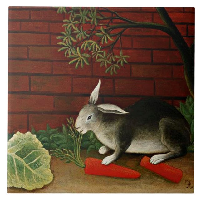 Henri Rousseau artwork, Rabbit Tile (Front)