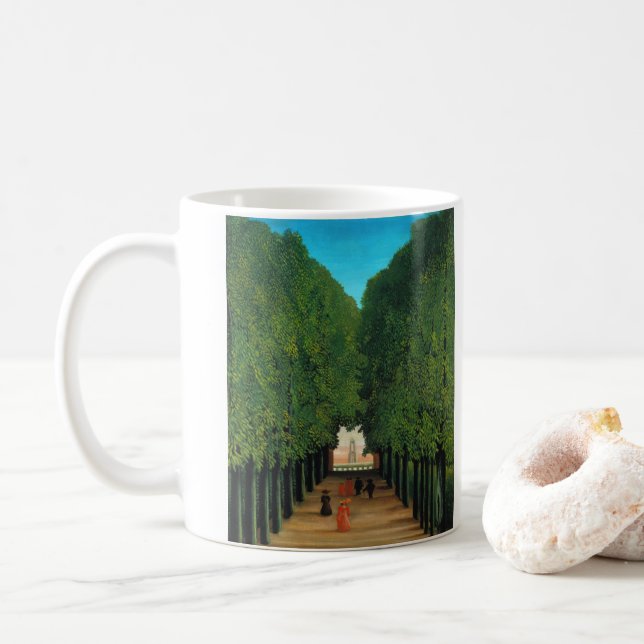 Henri Rousseau, Avenue in the Park at Saint Cloud Coffee Mug (With Donut)