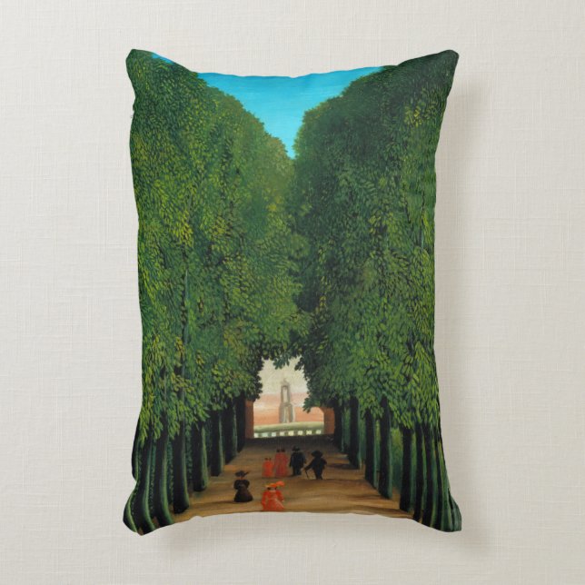 Henri Rousseau, Avenue in the Park at Saint Cloud Decorative Cushion (Front(Vertical))