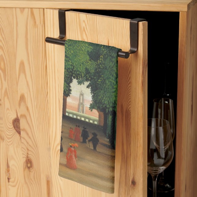 Henri Rousseau, Avenue in the Park at Saint Cloud Tea Towel (Thirds Fold)